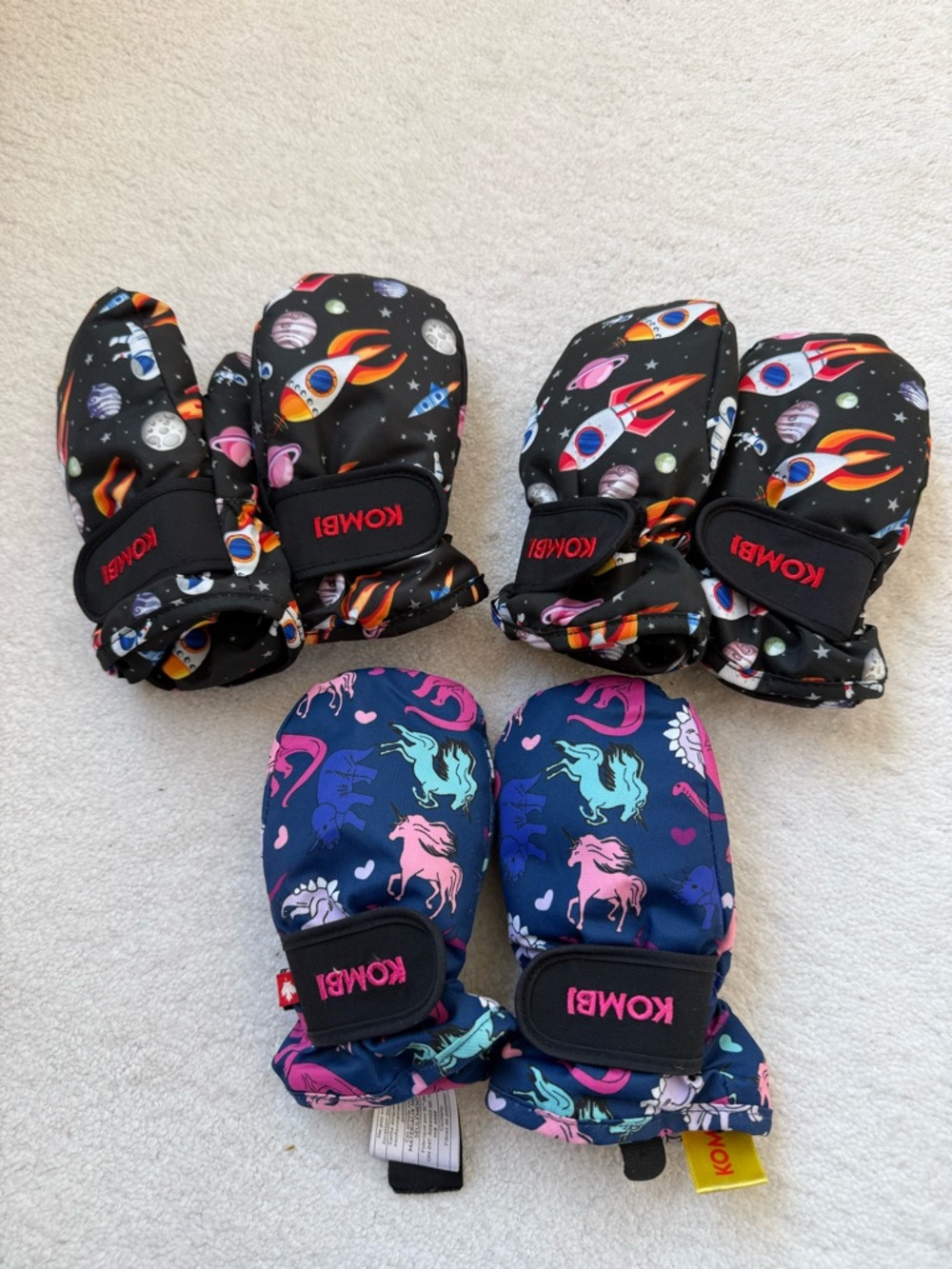 Lot of Three Kids Kombi Mittens